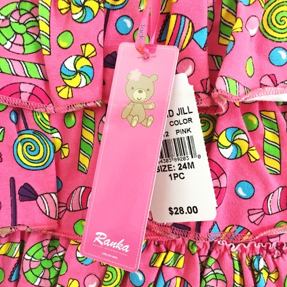 Jack and Jill pink Candy land baby girl romper 12M - Picture 2 of 5